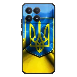 Чехол с картинкой (Патриотический ГЕРБ) на Xiaomi Poco F8 Pro (Герб и Флаг Украины)