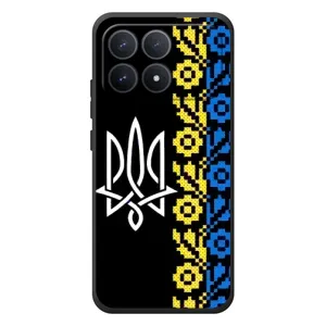 Силиконовый Чехол на Xiaomi Poco F8 Pro (Герб и вышыванка)