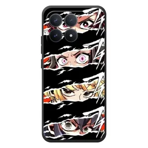 Силіконові чохлі з очіма Anime для قيقة Міаоі Поко F8 Про (Очі на чорному)