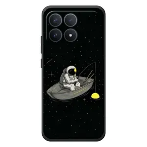 Силіконовый Чохол з принтом "Космонавти" на Xiaomi Poco F8 Pro (Космонавт на рибалці)
