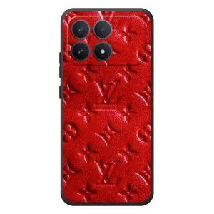 Текстурный Чехол Louis Vuitton для XiaoMi Poco F8 Pro (Красный ЛВ)