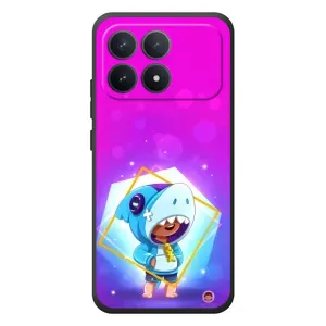 Чехол Бравл Старс для Xiaomi Poco F8 Pro (Леон в костюме Акулы)