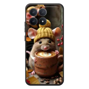Друкований чохол 'Звірята з кавою' для Xiaomi Poco F8 Pro (Мишка з кавою)