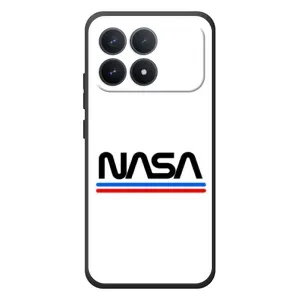 Силіконовый бампер з принтом "Наса" на Xiaomi Poco F8 Pro (NASA на білому тлі)