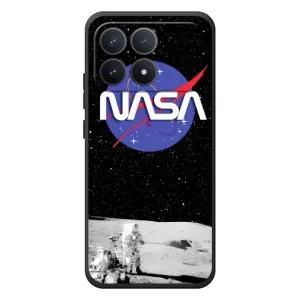 Силиконовый бампер с принтом "Наса" на Xiaomi Poco F8 Pro (Nasa на луне)