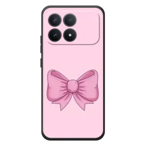 Чехол банты для Xiaomi Poco F8 Pro (Розовый бантик)