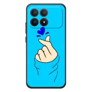 Чехлы (Знак сердечка) на Xiaomi Poco F8 Pro (Сердце на синем)