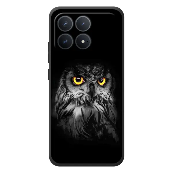 Чехол с рисунком «Сова на чёрном» для Xiaomi Poco F8 Pro Чехол с рисунком «Сова на чёрном» для Xiaomi Poco F8 Pro