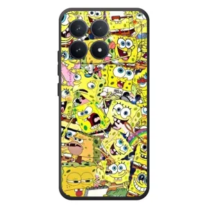Силиконовый чехол Спанч Боб на XiaoMi Poco F8 Pro (Спанч Боб Арт)