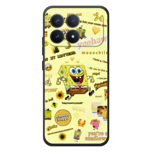 Силиконовый чехол Спанч Боб на XiaoMi Poco F8 Pro (Спанч Боб бежит)