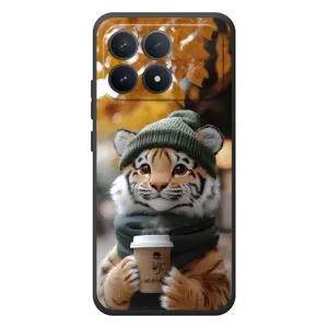 Друкований чохол 'Звірята з кавою' для Xiaomi Poco F8 Pro (Тигр з кавою)