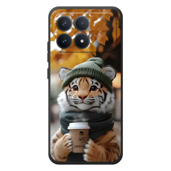 Чехол с рисунком «Тигр с кофе» для Xiaomi Poco F8 Pro Чехол с рисунком «Тигр с кофе» для Xiaomi Poco F8 Pro