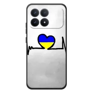 Силиконовый Чехол на Xiaomi Poco F8 Pro (Я-Украина) (Украинская кардиограмма)