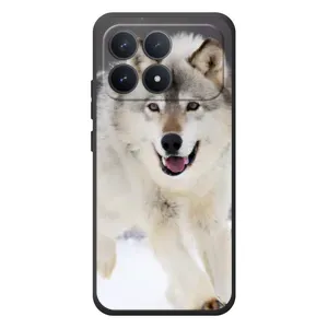 Чохол з Вовком на Xiaomi Poco F8 Pro (Вовк біжить по снігу)