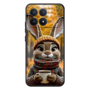 Друкований чохол 'Звірята з кавою' для Xiaomi Poco F8 Pro (Зайчик з кавою)