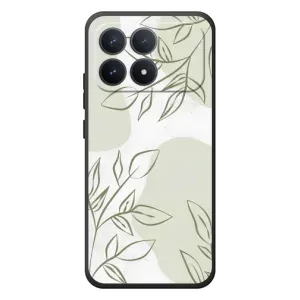 Чехол цветочный дизайн для Xiaomi Poco F8 Pro (Зелёный дизайн)