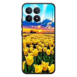 Чехлы с картинкой (Тюльпаны) на XiaoMi Poco F8 Pro (Желтые тюльпаны)
