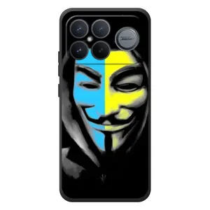 Чехол с Украинской символикой на Xiaomi Poco F8 Альфа (Анонимус патриот)