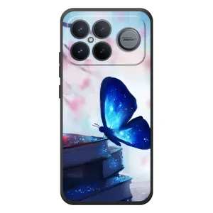 Силиконовый бампер с картинкой животных для Xiaomi Poco F8 Ultra (Бабочка синяя)