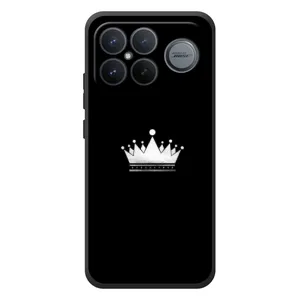 Чехол (Корона на чёрном фоне) для Xiaomi Poco F8 Альфа (Белая корона)