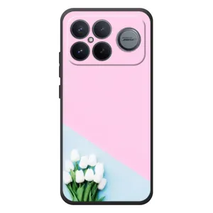 Чехлы с картинкой (Тюльпаны) на Xiaomi Poco F8 Альфа (Белые тюльпаны)