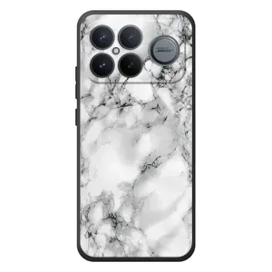 Чехол с текстурой Мрамора на Xiaomi Poco F8 Альфа (Белый мрамор)