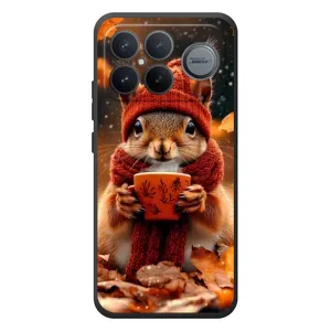 Печатный чехол «Зверята с кофе» для Xiaomi Poco F8 Ultra (Белка с кофе)