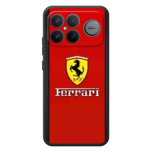 Силиконовый бампер с картинкой машины на Xiaomi Poco F8 Ultra (Ferrari Logo)