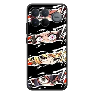 Силіконові чохлі з очіма Anime для ШІаомі Поко F8 Ьlтра (Очі на чорному)