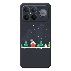 Силиконовый бампер на рождество для Xiaomi Poco F8 Ultra (Город зимний)