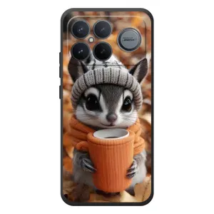 Печатный чехол «Зверята с кофе» для Xiaomi Poco F8 Ultra (Грызунчик с кофе)