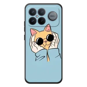 Бампер с изображением Котиков для Xiaomi Poco F8 Альфа (КОТИК в очках)