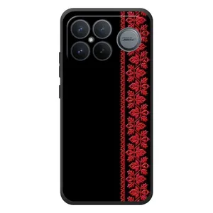 Силіконовый Чохол на Xiaomi Poco F8 Ultra (Червона вишиванка)