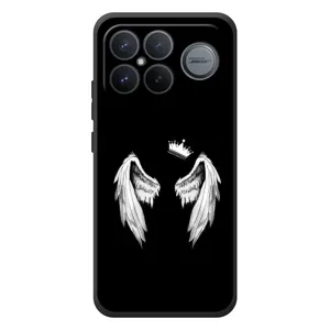 Чехол (Корона на чёрном фоне) для Xiaomi Poco F8 Альфа (Крылья и корона)