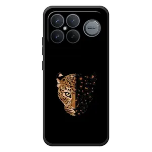 Чехол с леопардовым принтом на Xiaomi Poco F8 Ultra (Леопард на черном)