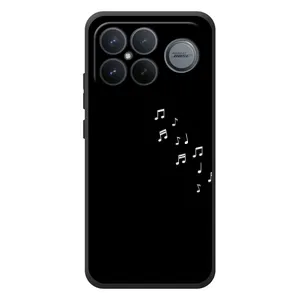 Чехол с картинками на черном фоне для Xiaomi Poco F8 Ultra (Ноты)