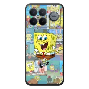 Силиконовый чехол Спанч Боб на Xiaomi Poco F8 Альфа (Радостный Спанч Боб)