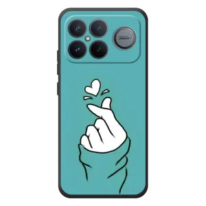 Чехлы (Знак сердечка) на Xiaomi Poco F8 Ultra (Сердечко на бирюзовом)