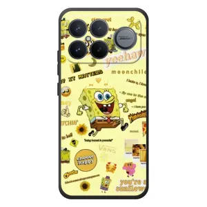 Силиконовый чехол Спанч Боб на Xiaomi Poco F8 Альфа (Спанч Боб бежит)