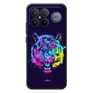 Силиконовый бампер с картинкой животных для Xiaomi Poco F8 Ultra (Тигр-Арт)