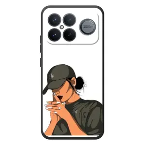 Силиконовый Чехол на Xiaomi Poco F8 Ultra с картинкой Стильных Девушек (В зеленом)