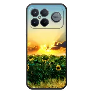 Чехлы с картинкой Подсолнухов для Xiaomi Poco F8 Альфа (Закат Солнца)