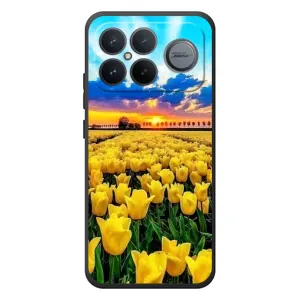 Чехлы с картинкой (Тюльпаны) на Xiaomi Poco F8 Альфа (Желтые тюльпаны)