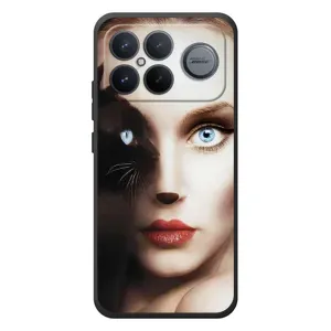 Бампер с изображением Котиков для Xiaomi Poco F8 Альфа (Женщина кошка)