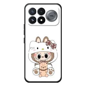 Чохол з принтом Лабубу для Xiaomi Poco F9 Pro (Білий Лабубу)