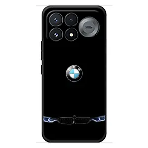 Силиконовый бампер с картинкой машины на Xiaomi Poco F9 Pro (Черный BMW)
