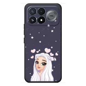 Чехол Стильные девушки на Xiaomi Poco F9 Pro (Девушка и сердечки)