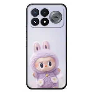 Чохол з принтом Лабубу для Xiaomi Poco F9 Pro (Фіолетовий Лабубу)