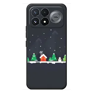 Силиконовый бампер на рождество для Xiaomi Poco F9 Pro (Город зимний)