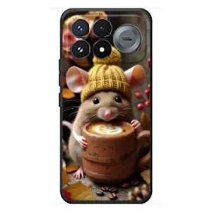 Печатный чехол «Зверята с кофе» для Xiaomi Poco F9 Pro (Мышка с кофе)